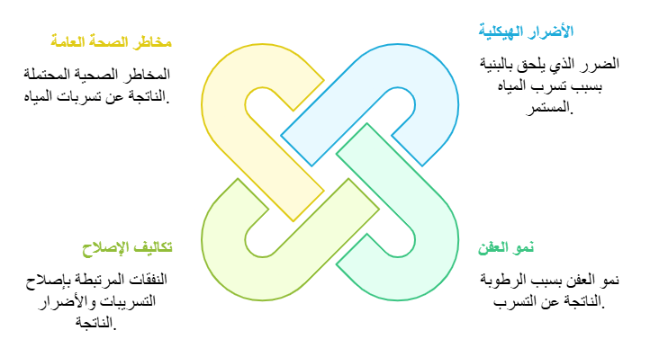 الآثار الضارة لتسربات المياه