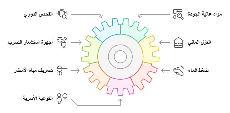 طرق الوقاية من تسربات المياه