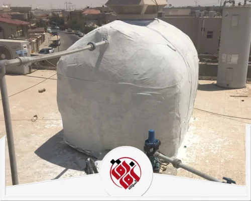عزل مواسير الغاز براس تنورة 0559915333 شركة افاق المملكة تغطية شاملة واحترافية لخزان المياه والمواسير بطبقة عزل أبيض عاكس لحماية قصوى.
